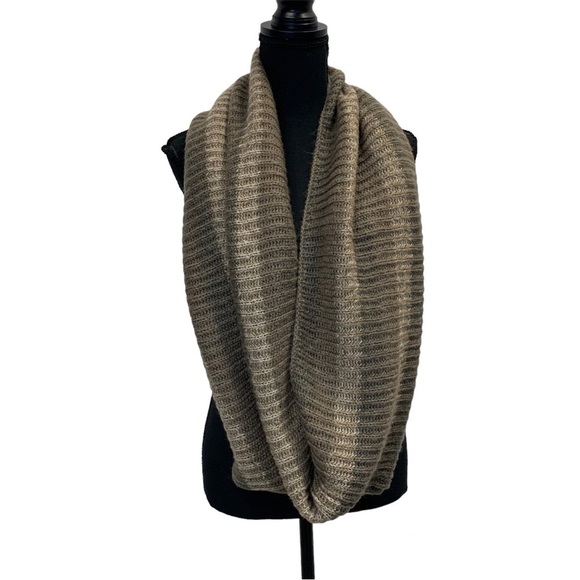 Tan brown beige taupe striped infinity scarf soft fall winter - Picture 1 of 6